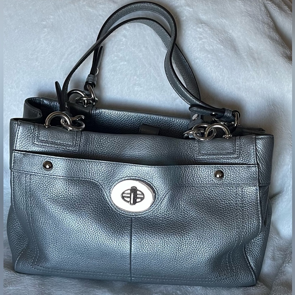 Coach Pebble Leather Satchel Handbag- Classic Style